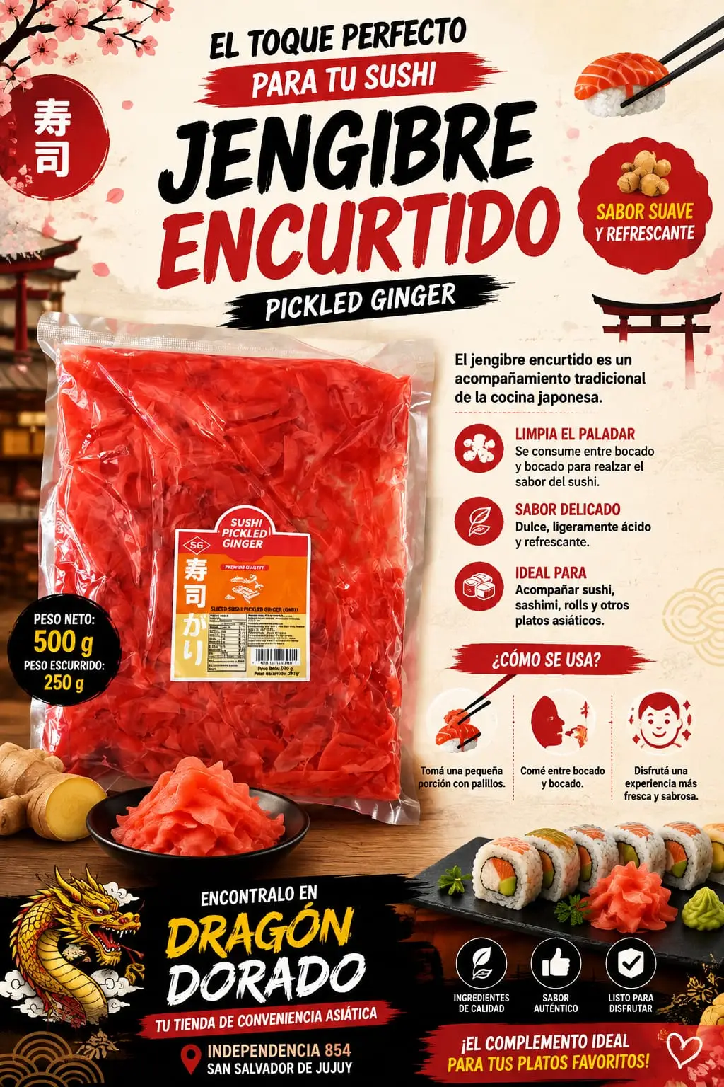 JENGIBRE ROJO ENCURTIDO 500G